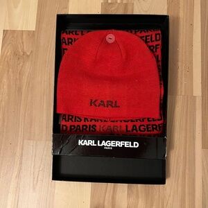 Karl Lagerfeld hat and scarf set